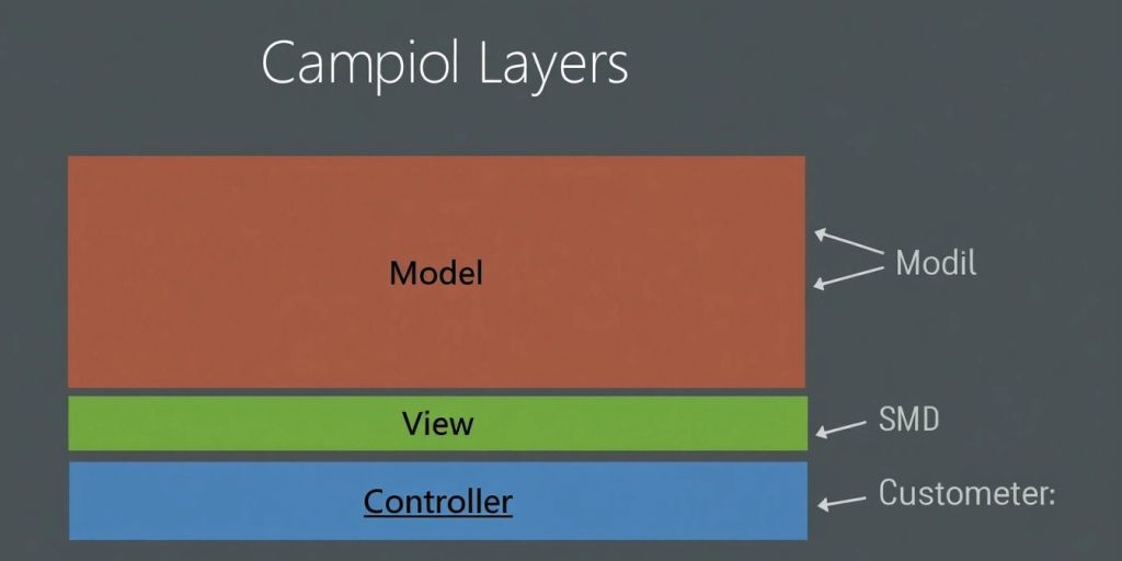 Three-layered structure illustrating MVC architecture.