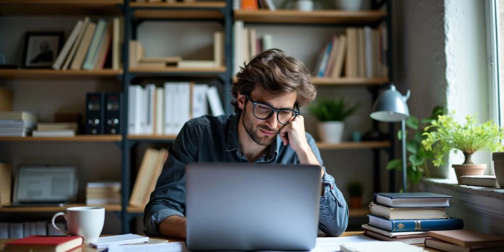 Person studying Java with books and laptop in workspace.