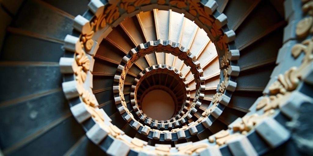 Spiral staircase illustrating the concept of recursion.